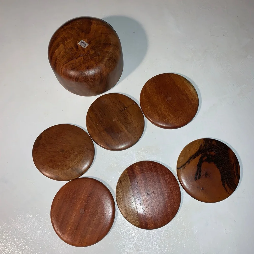 Unbranded Brown Wooden Costa Rica Coasters Set One Size - Picture 2 of 5
